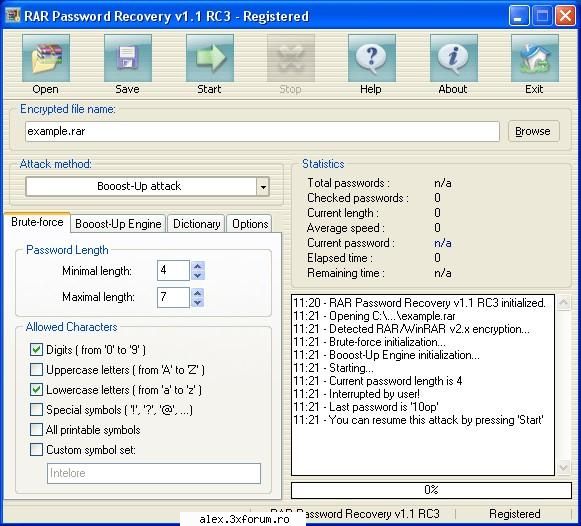 rar password recovery is a powerful tool to recover lost passwords for a rar/winrar (2.xx and 3.xx)